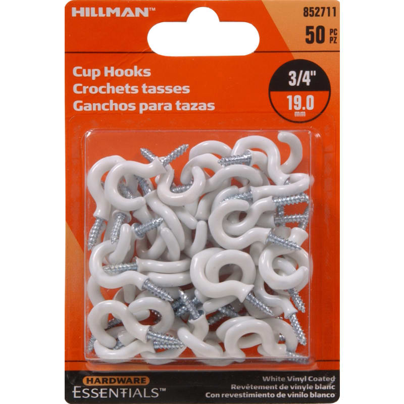 Hillman White Cup/Picture Hook 2 lb 2 pc Hillman White Cup/Picture Hook 2 lb 2 pc