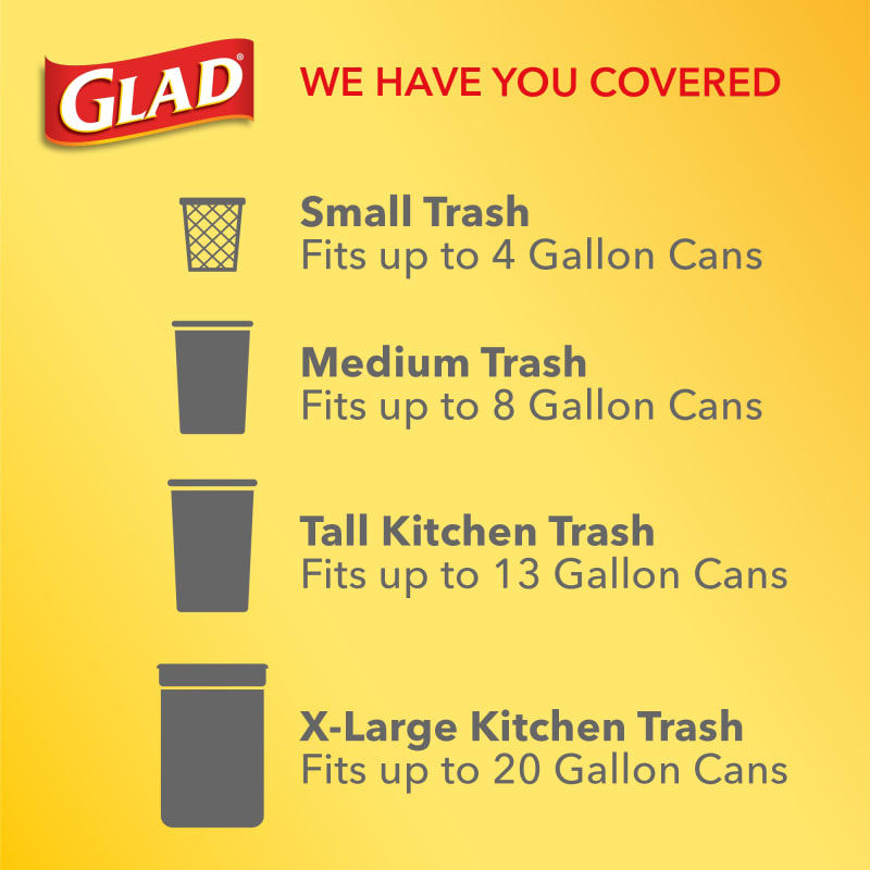 Glad Drawstring Gain Odor Shield Medium Trash Bags - 8 Gallon - 80ct