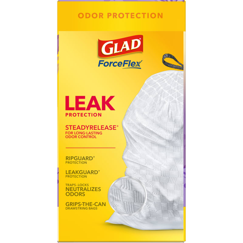 Glad Drawstring Gain Odor Shield Medium Trash Bags - 8 Gallon - 80ct