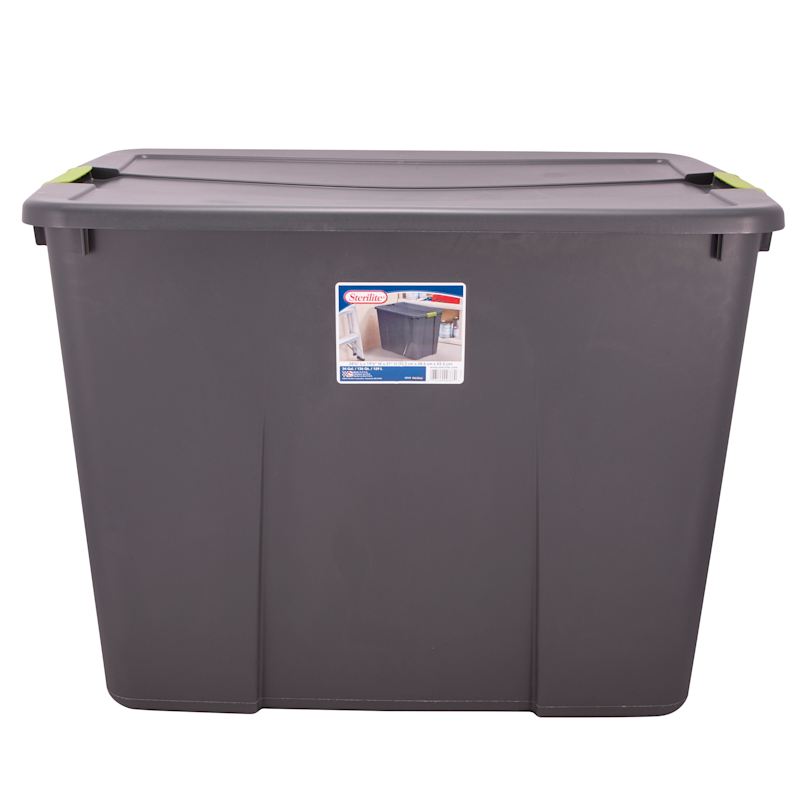 Sterilite 1919 - 34 Gal. Latch Tote Flat Gray 19193V04