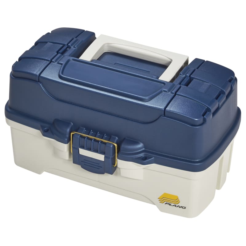 2-Tray Blue Metallic/Off-White w/ Top Access Tackle Box by Plano