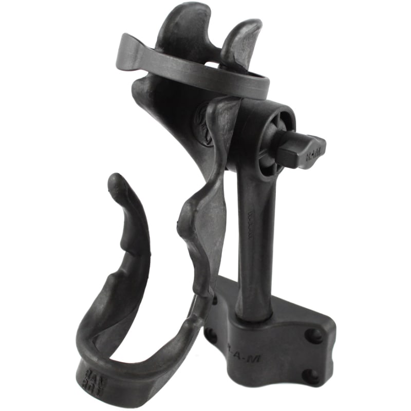 ram rod 2000 fishing rod holder ROD with Deck and Track Mounting Base  Excel Marine Store degree rotation of the rod while also tilting the cradle forward and back for optimal angle adjustment RAM Bulkhead Mount Rod Holder