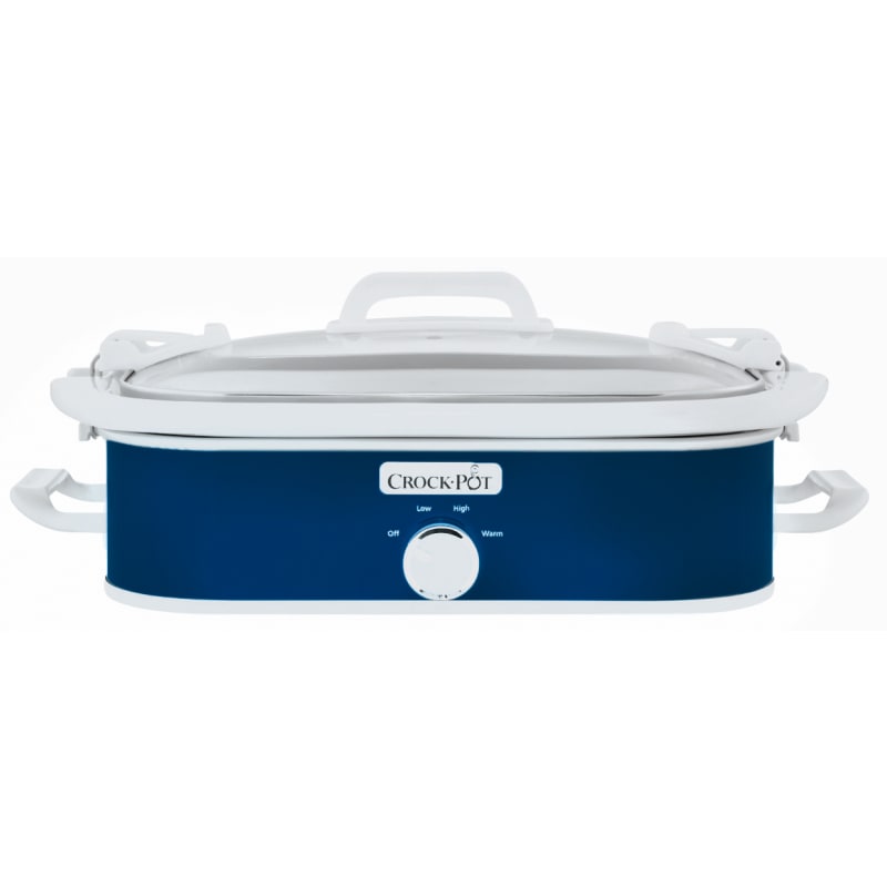 Crock-Pot Small 2.5 Quart Casserole Slow Cooker, White/Blue