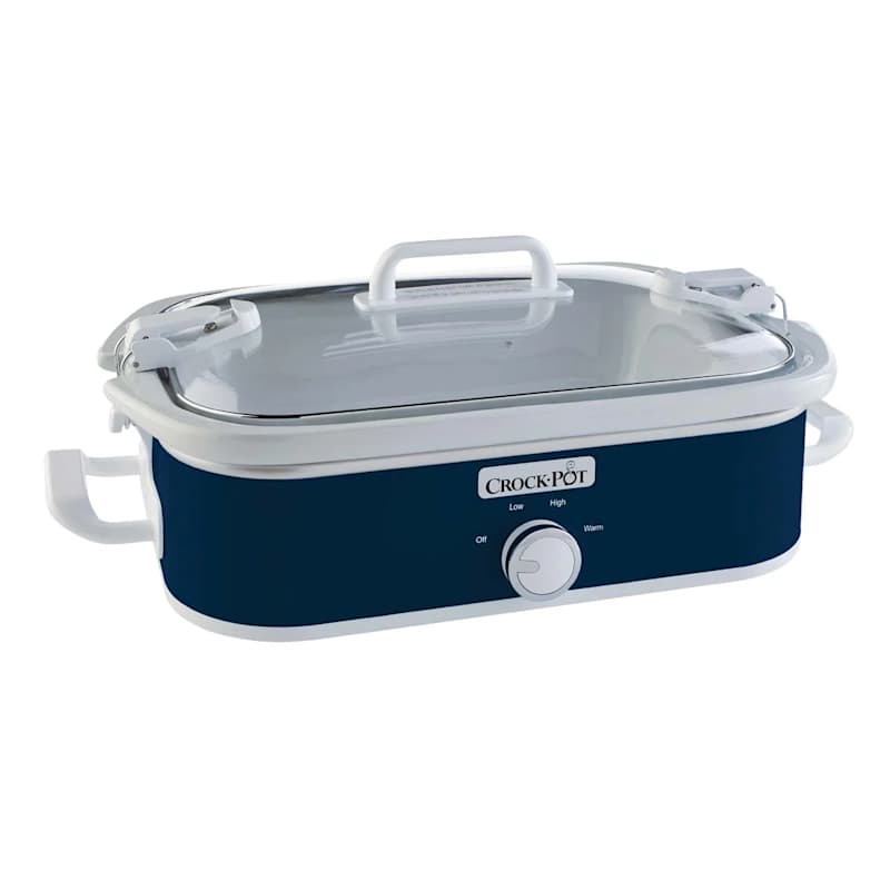 Casserole Crock 3.5 qt Blue/White Slow Cooker