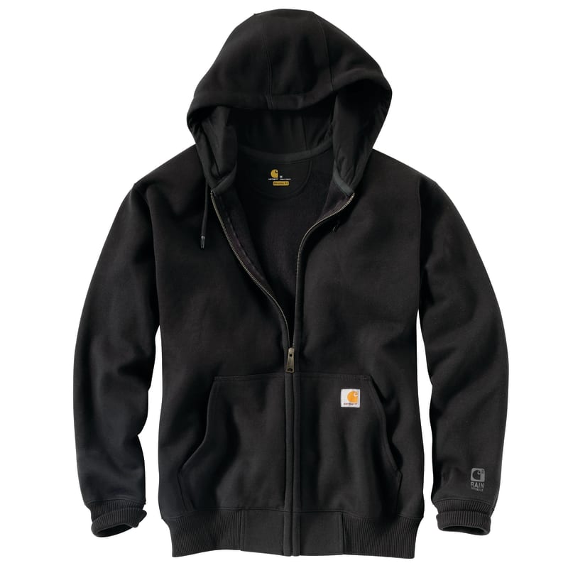 Men's Black Paxton Heavyweight Hooded Full Zip Sweatshirt by