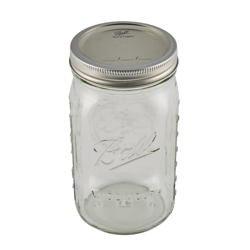 Ball, Glass Mason Jars with Lids & Bands, Wide Mouth, 32 oz, 12 Count