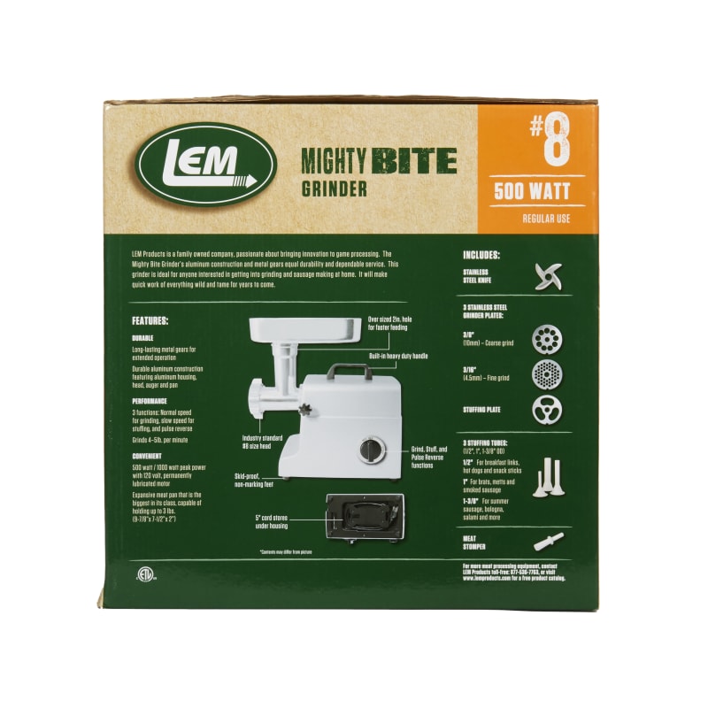 LEM #8 Mighty Bite Grinder, Silver