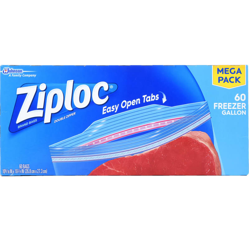 Ziploc Freezer Bags Gallon 60 ct