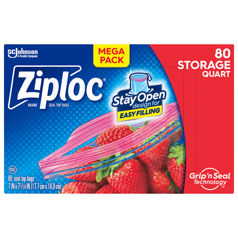 Ziploc Quart Freezer Bags - 54-Count