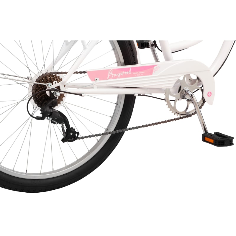 Women s 26 in White Baywood Deluxe 7 Speed Cruiser Bike by Schwinn
