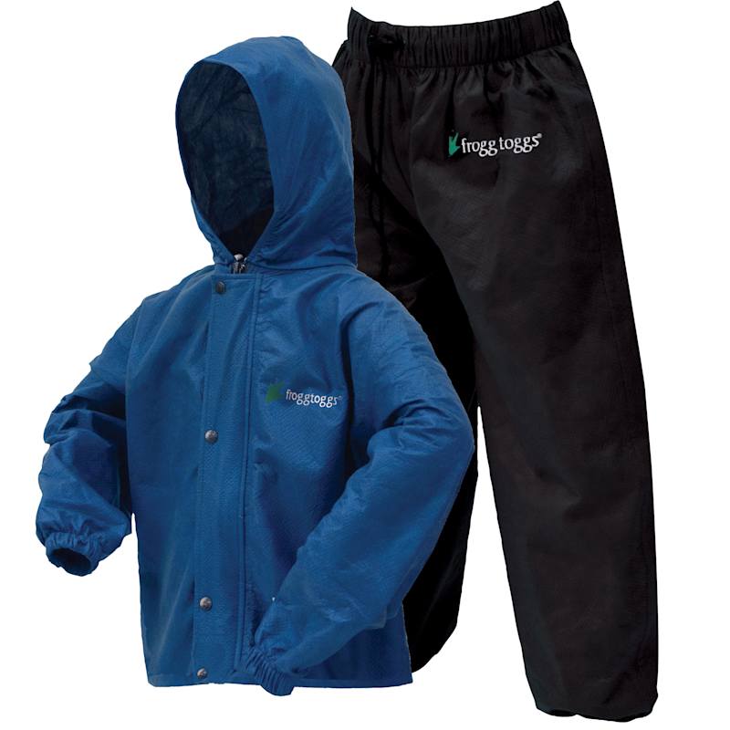 Kids Polly Woggs Royal Blue Black Rain Suit by Frogg Toggs at