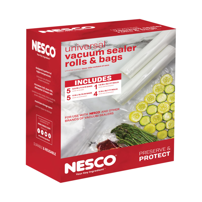 Nesco VS-02 Vacuum Sealer Value Pack with 4- 11 inch x 20' Rolls (Holiday discount)