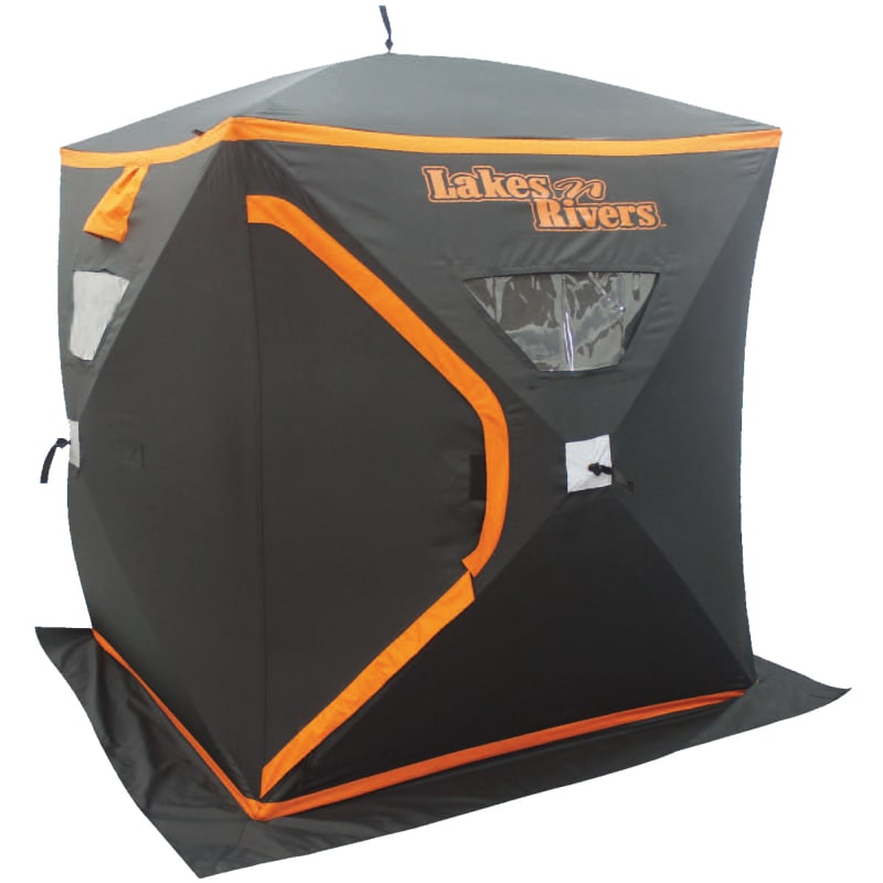 2 Person Black w Orange Trim Ice Fishing House