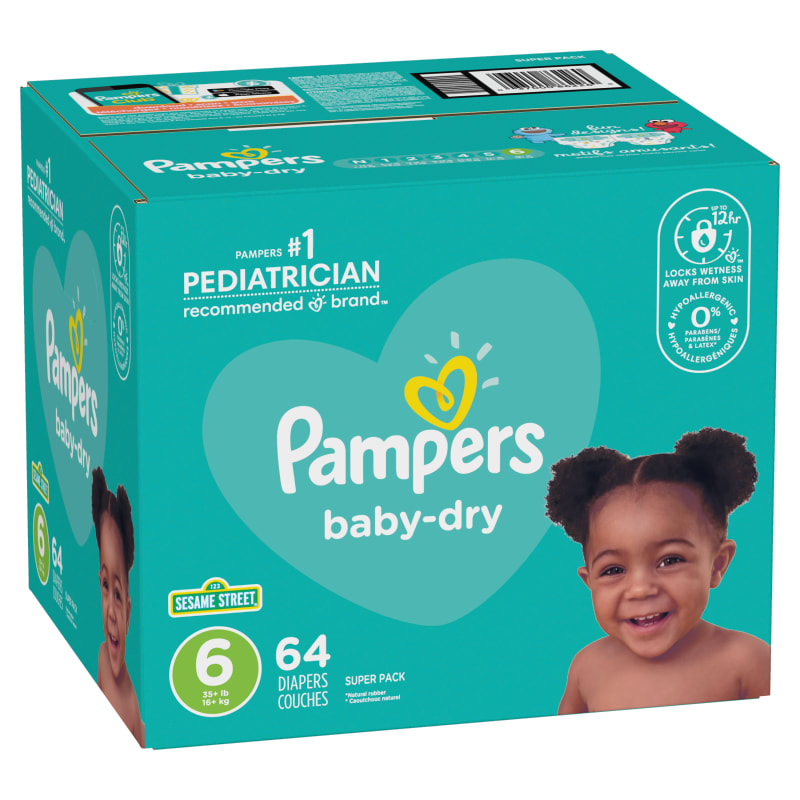Pampers Baby Dry Super Pack Size 6 Diapers Ct by Pampers at Fleet Farm