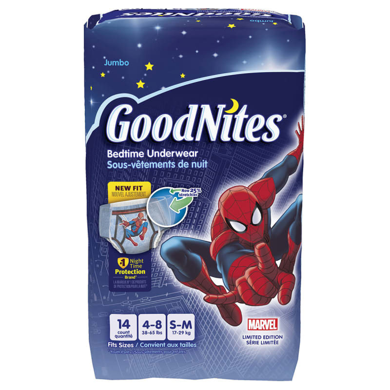 GoodNites NightTime Underwear Boys S-M 14s 14pk