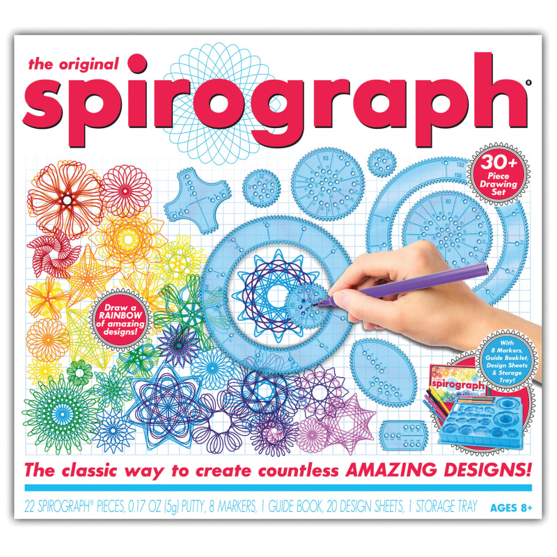 Wooden spirograph, toddler spiral drawing kit