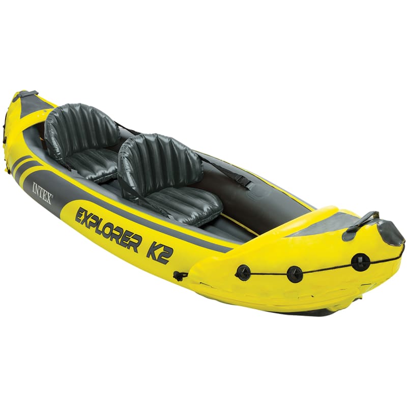 Intex Explorer K2 Tandem Inflatable Kayak w/ Paddle & Pump, Yellow 