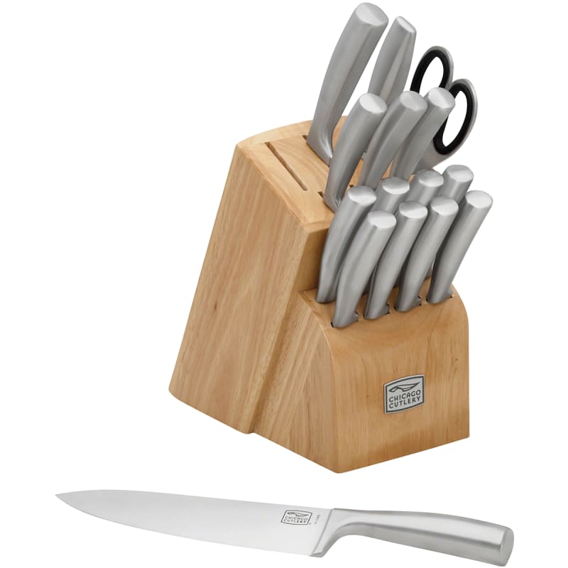 Chicago Cutlery Elston 16 Piece Knife Block Set, Silver