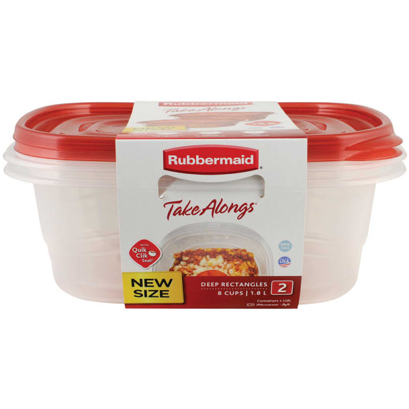 Rubbermaid 2 TakeAlongs Rectangle Food Containers with Lids