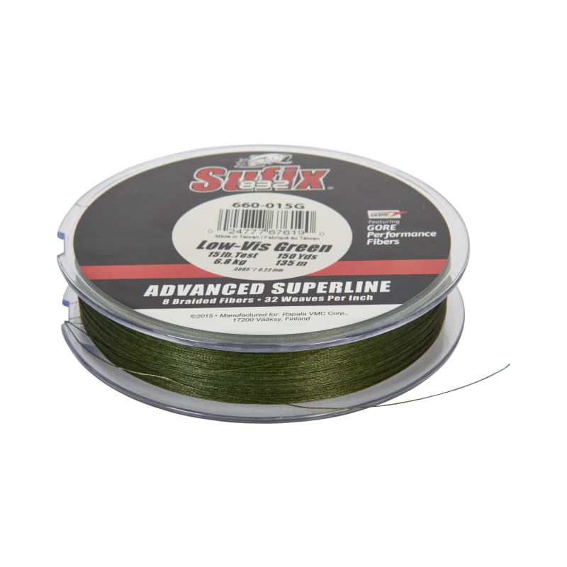 832 Advanced Superline Low-Vis Green Braided Fishing Line by Sufix