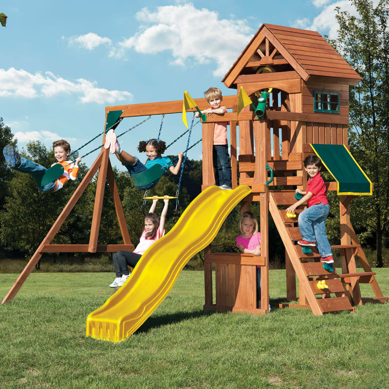 Jamboree Fort Wood Complete Swing Set Kit by Swing-N-Slide at