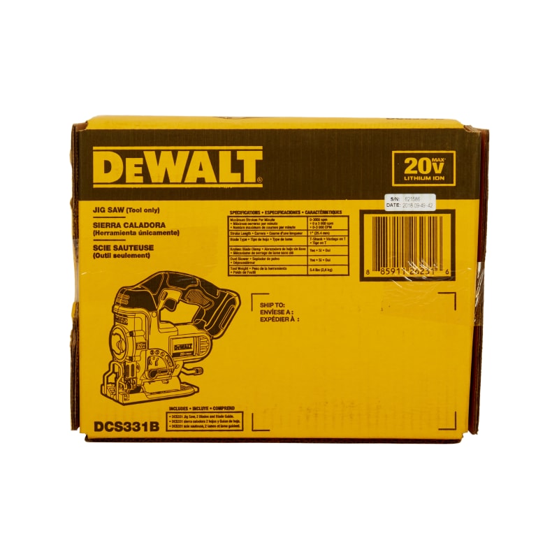 Dewalt cordless jigsaw box top