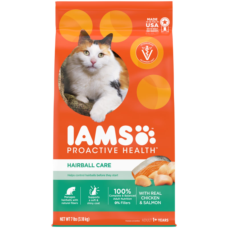 Iams dry cat food hairball online