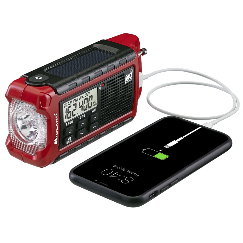 ポータブルプレーヤー E-READY Emergency Compact Crank Radio Midland E+Ready Compact Emergency Crank Radio, Red - Walmart.com