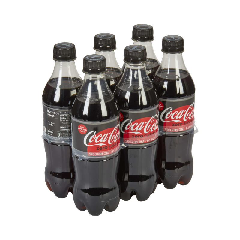  Coke Zero Sugar Diet Soda Soft Drink, 16.9 fl oz, 6