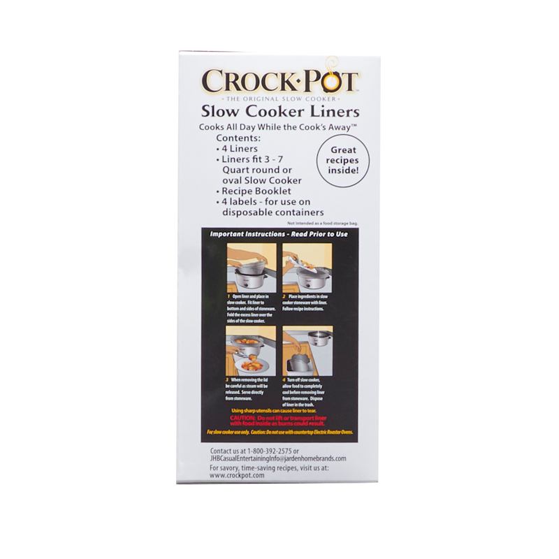 Crock Pot 3-7 Qt. Clear Crock Pot/slow Cooker Liner Plastic, 6 Liners 