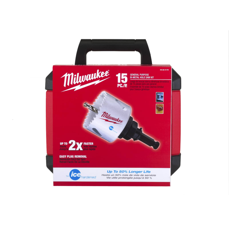Milwaukee 15 piece hole saw kit top