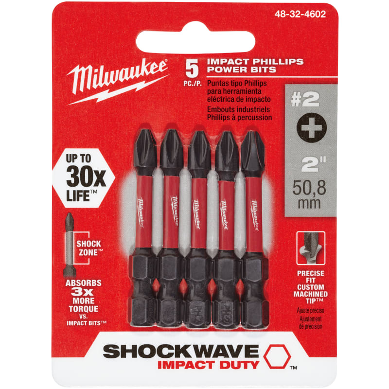 ✨P&M✨ 276020+30+646159 Shockwave 2 In. Impact Phillips #2 Power Bits by Milwaukee at