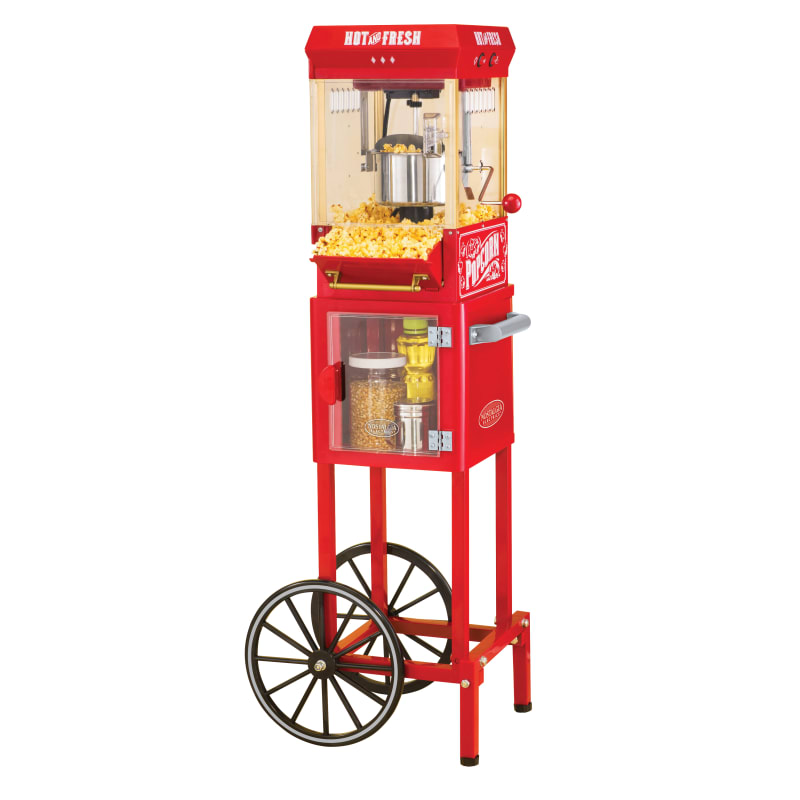 Vintage Collection 48 in 2.5 oz Red Popcorn Cart by Nostalgia