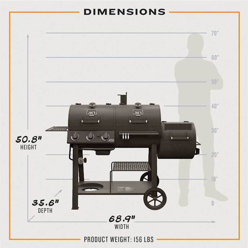 Fumoir et gril combo charbon / gaz Oklahoma Joe's Longhorn 