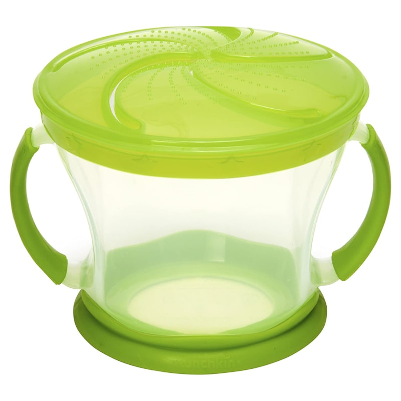 Munchkin 2 Piece Snack Catcher Container Cup, 9 Ounces, Blue/Green