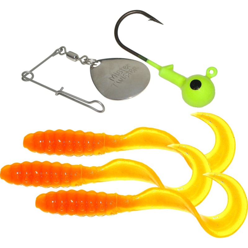 Teenie Grub Spin Combo - Chartreuse Orange Core by Mister Twister