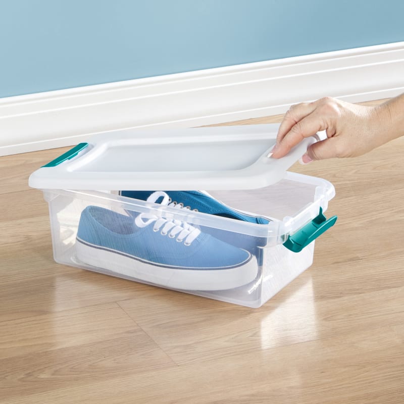 qt Clear Base Storage Box w/ White Latching Lid by Sterilite at