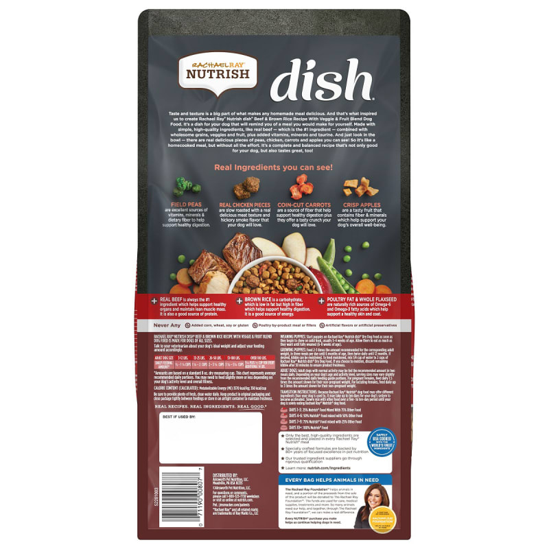 Dish Beef Brown Rice w Veggie Fruit Blend Dry Dog Food by Rachael Ray Nutrish at Fleet Farm