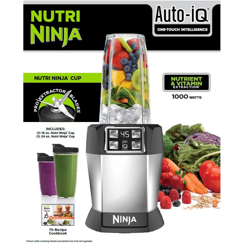  Ninja Nutri Personal Blender with 1000-Watt Auto-iQ