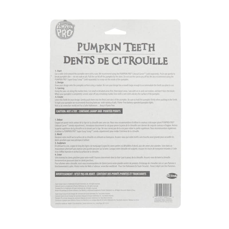 Glow-In-The-Dark Pumpkin Fangs  Teeth Assorted by Fun World at Fleet Farm