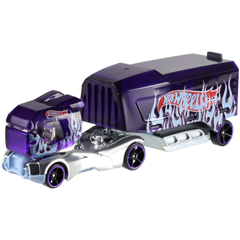 Purple hot wheels truck shop