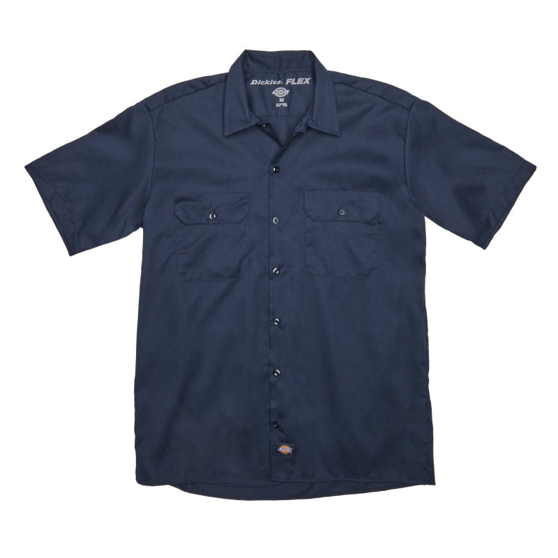 Dickies Men's Short Sleeve Slim Fit Flex Twill Work Shirt