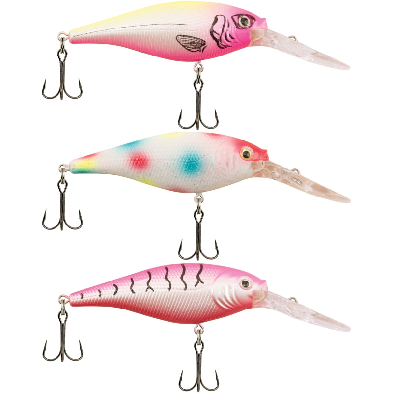 Flicker Shad Pink Tiger/Circus Star/Pink Lemonade Pro Pack - 3 Pk
