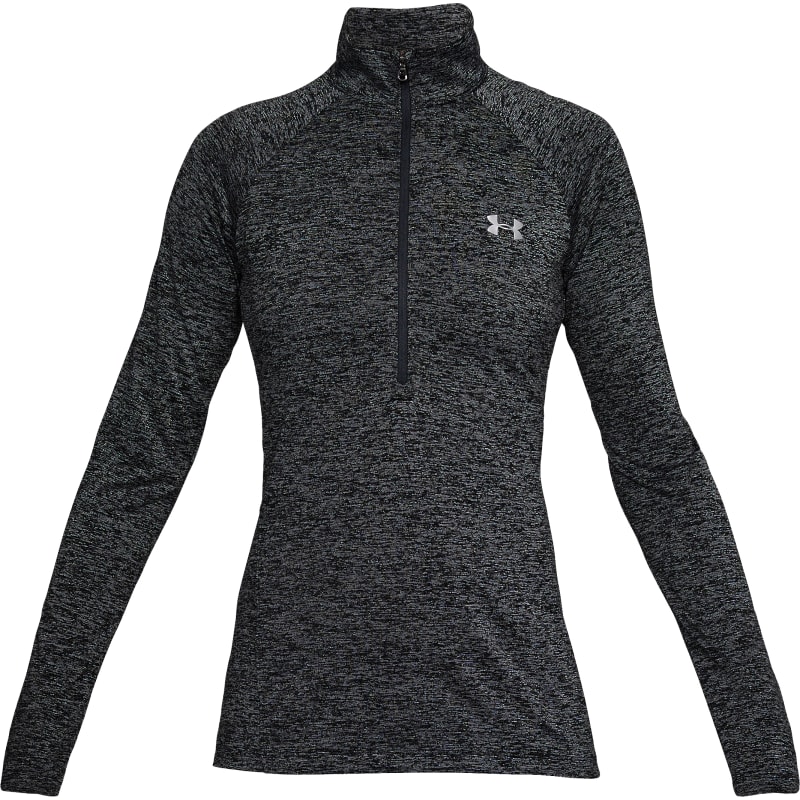 Women's UA Tech Twist Black/Black/Metallic Silver 1/2 Zip Polyester  Pullover by Under Armour at Fleet Farm