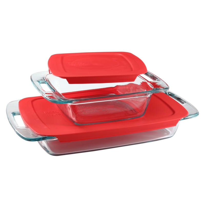 Pyrex Easy Grab 3-qt Oblong Baking Dish w/Red Lid (9 x 13)