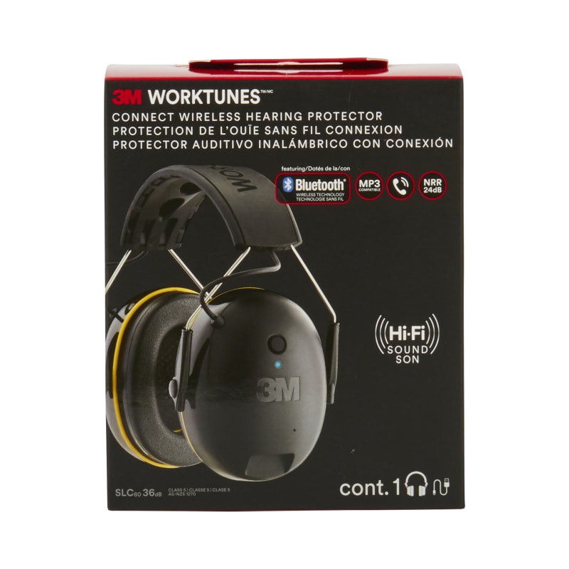 Work Tunes Hearing Protector Earmuff, Bluetooth Connect, 24dB