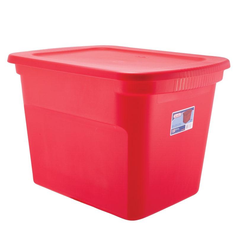 18 gal Red Holiday Storage Tote by Sterilite at Fleet Farm