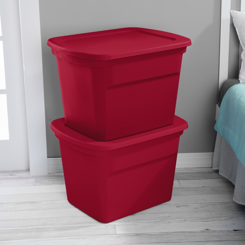18 gal Red Holiday Storage Tote by Sterilite at Fleet Farm