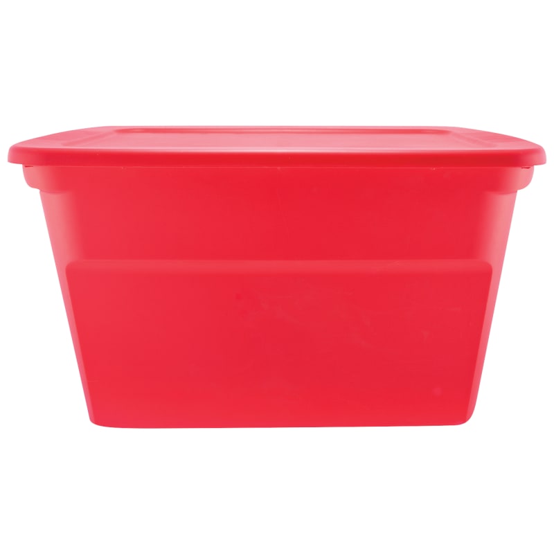 30 gal Red Holiday Plastic Storage Tote by Sterilite at Fleet Farm