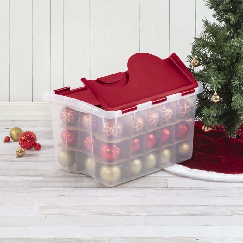 30 gal Red Holiday Plastic Storage Tote by Sterilite at Fleet Farm